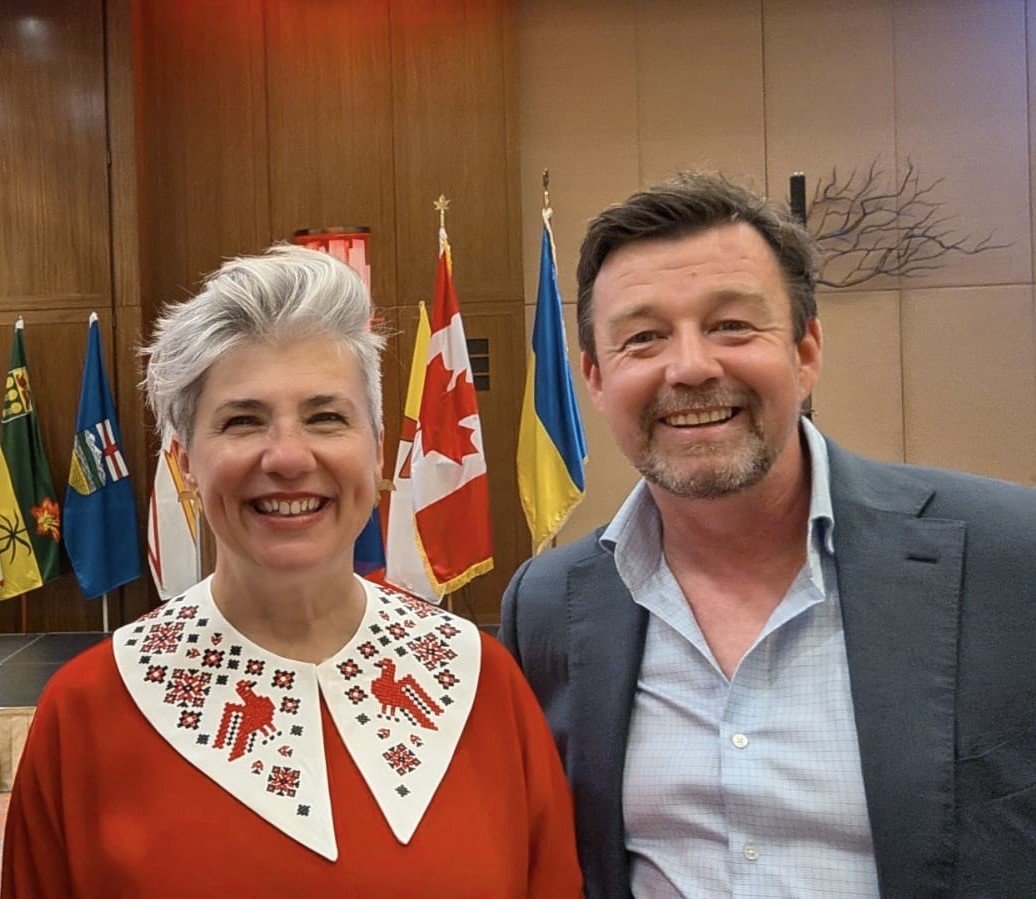 The OBJEXIS AI CEO with Canada's Ambassador to Ukraine, Natalka Cmoc, at the Embassy of Canada in Kyiv